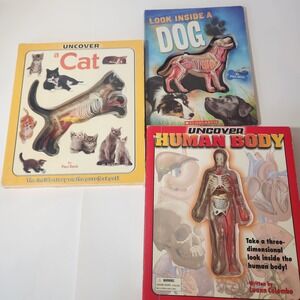 Scholastic Uncover Book Set Cat Dog Human Anatomy 3D Model Educational Books